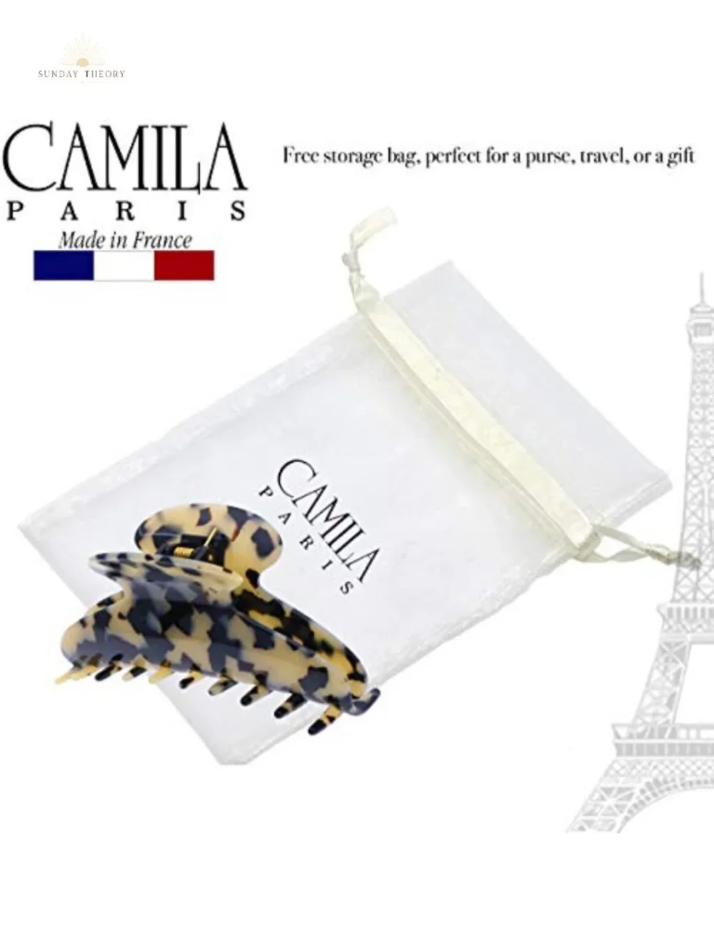 Large 4in Hair Claw Clip for Thick Hair, Cellulose Acetate, Handmade in France,